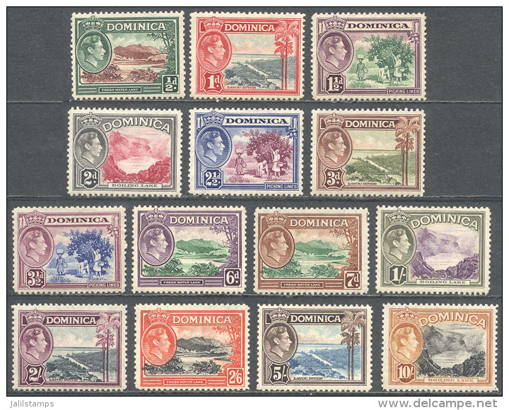 Sc.97/111, 1938/47 Complete Set Of 14 Values, Mint Lightly Hinged, Fine Quality, Catalog Value US$31.60 - Dominique (...-1978)