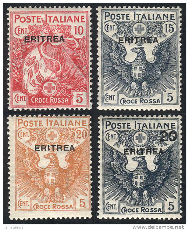 Sc.B1/B4, 1915/6 Red Cross, Cmpl. Set Of 4 Values, Mint With Small Hinge Marks, VF Quality! - Eritrea