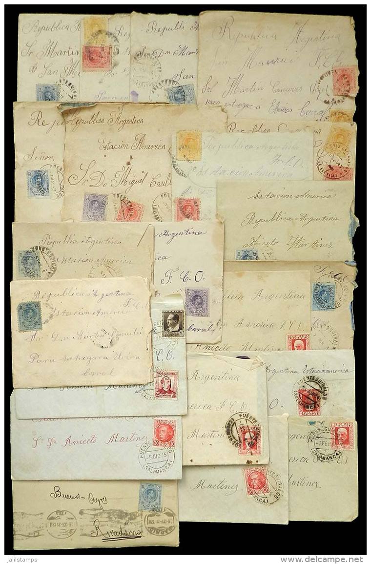 108 Covers (most With Original Letters Included) Sent Between 1913 And 1936 From FUENTEGUINALDO (Salamanca) To... - Altri & Non Classificati