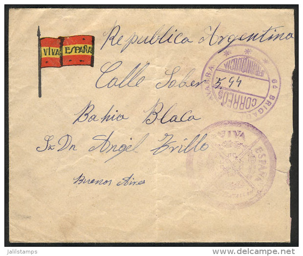 CIVIL WAR: Cover Sent With Military Postal Franchise By A Soldier Of The "Zamora Infantry Regiment, Bilbao Front"... - Autres & Non Classés