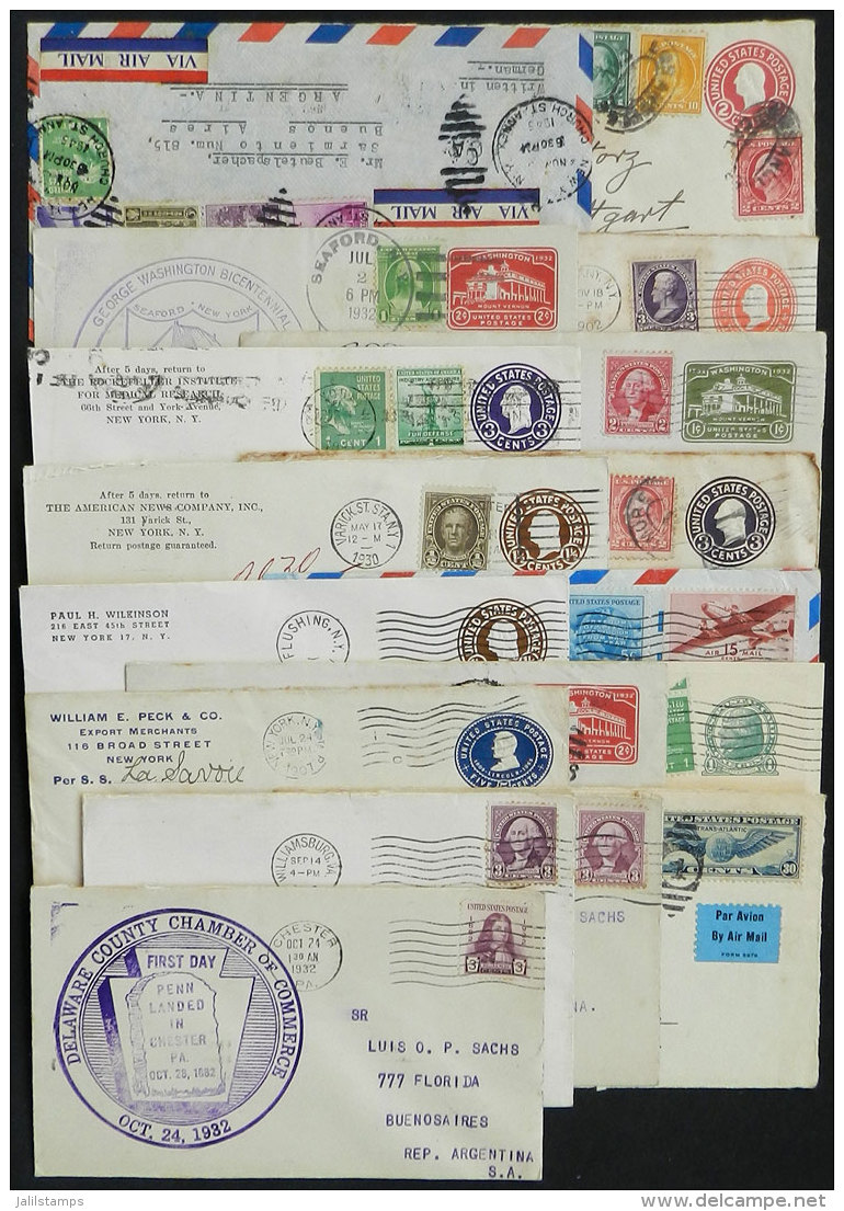 16 Covers And Postal Stationeries + 1 Front Used Between 1907 And 1946, Including Good Postages, Several Airmail,... - Storia Postale