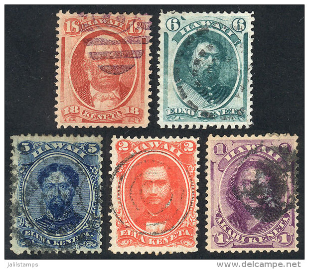 Sc.30/34, 1864/86 Set Of 5 Used Values, Fine To VF Quality! - Hawaii