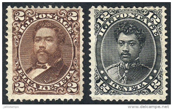 Sc.35/36, 1875 Cmpl. Set Of 2 Values, Mint Original Gum - Hawaii