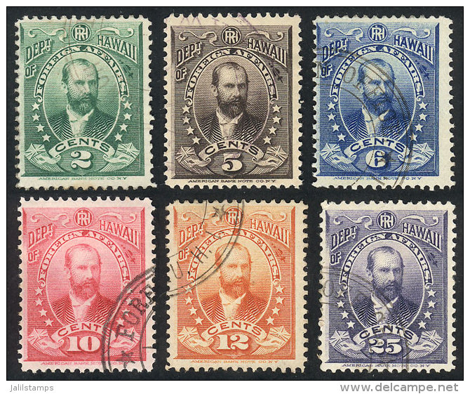 Sc.O1/O6, 1896 Cmpl. Set Of 6 Used Values, VF! - Hawaii