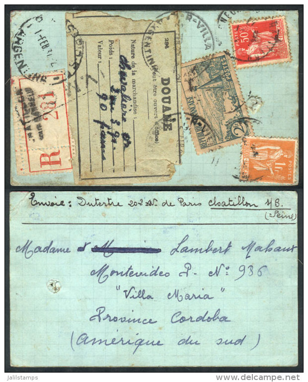 Label Of A Registered Parcel Post Sent From Chatillon Sun B. To Argentina In JA/1931, Interesting! - Autres & Non Classés