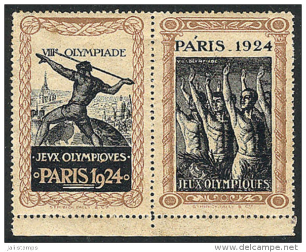 Paris Olympic Games 1924, Pair Of 2 Beautiful Cinderellas, Mint No Gum, Very Nice! - Altri & Non Classificati