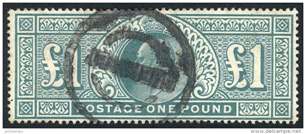 Sc.142, 1902 Edward VII 1&pound; Green, Used, VF Quality, Catalog Value US$825 - Altri & Non Classificati