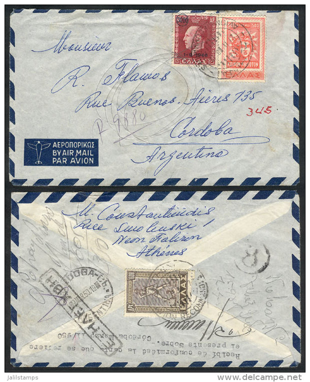 Airmail Cover Sent From Athens To Argentina On 27/FE/1950 Franked With 4.500d. The Address Was Incorrect (wrong... - Altri & Non Classificati