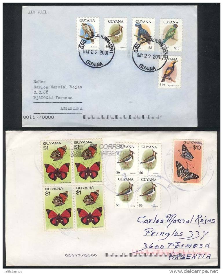 2 Modern Covers Sent To Argentina With Fantastic And Very Thematic Commemorative Postages! - Guiana (1966-...)