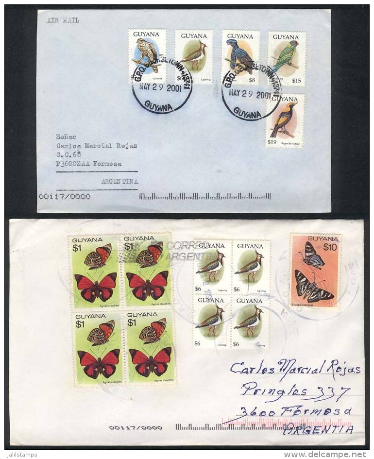 2 Modern Covers Sent To Argentina With Fantastic And Very Thematic Commemorative Postages! - Guyane (1966-...)