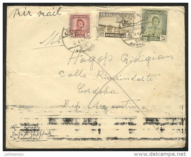 Airmail Cover Sent From Bagdad To Argentina On 26/DE/1949 With Nice Postage, Unusual Destination! - Irak