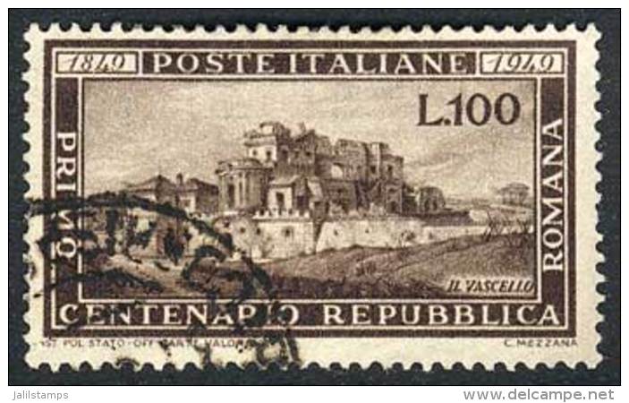 Sc.518, 1949 100L. Repubblica Romana Used, VF Quality, Catalog Value US$125. - Non Classés