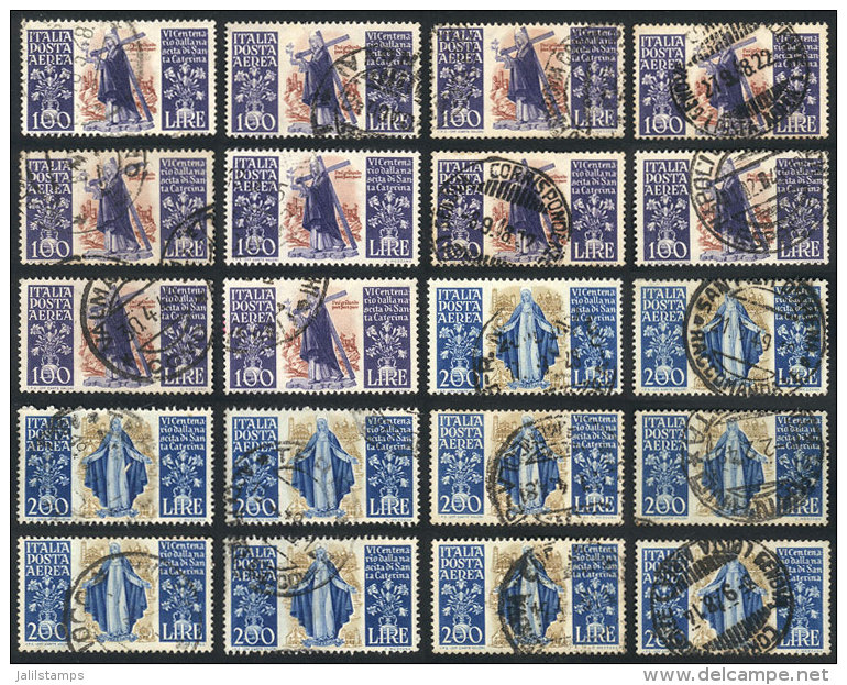 Yvert 129/130, 1948 Santa Catherina, 10 Complete Used Sets, Fine To Excellent Quality, Catalog Value Euros 800. - Non Classificati