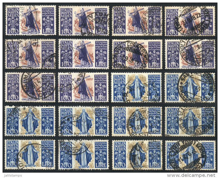 Yvert 129/130, 1948 Santa Catherina, 10 Complete Used Sets, Fine To Excellent Quality, Catalog Value Euros 800. - Non Classés
