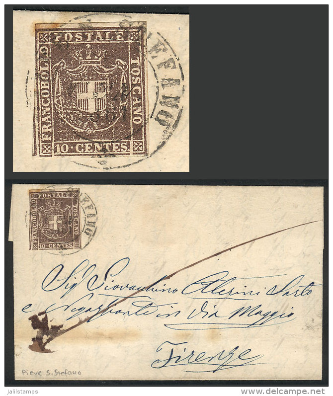 Entire Letter Sent From PIEVE SAN STEFANO To Firenze On 1/JA/1861, Franked By Sc.19 Of Toscana, Very Nice, Scott... - Non Classificati