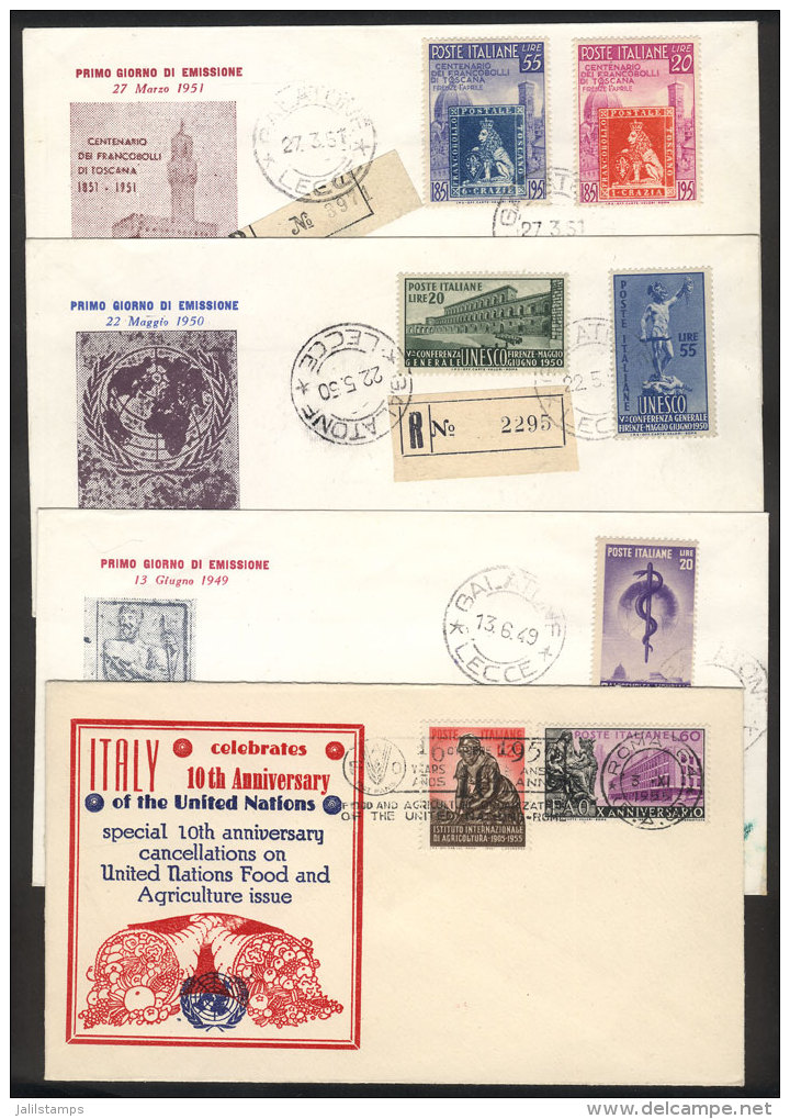 4 Covers Used Between 1949 And 1955, Very Fine Quality! - Non Classificati