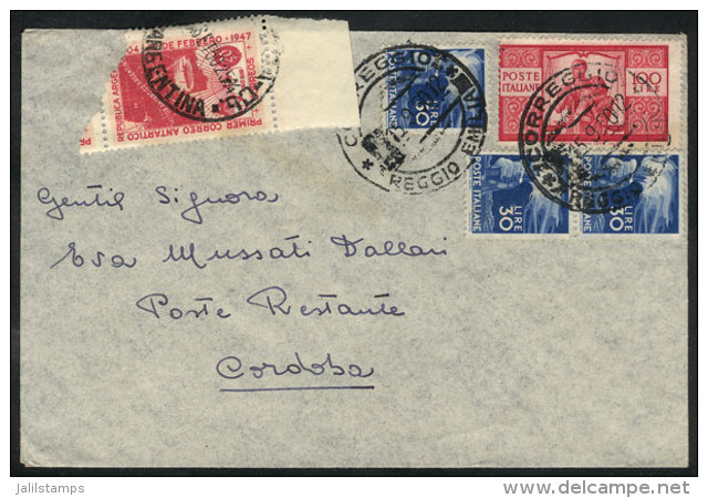 Spectacular Mixed Postage: Airmail Cover Sent From Correggio To Argentina On 15/SE/1950 Franked With 190L. That... - Non Classés