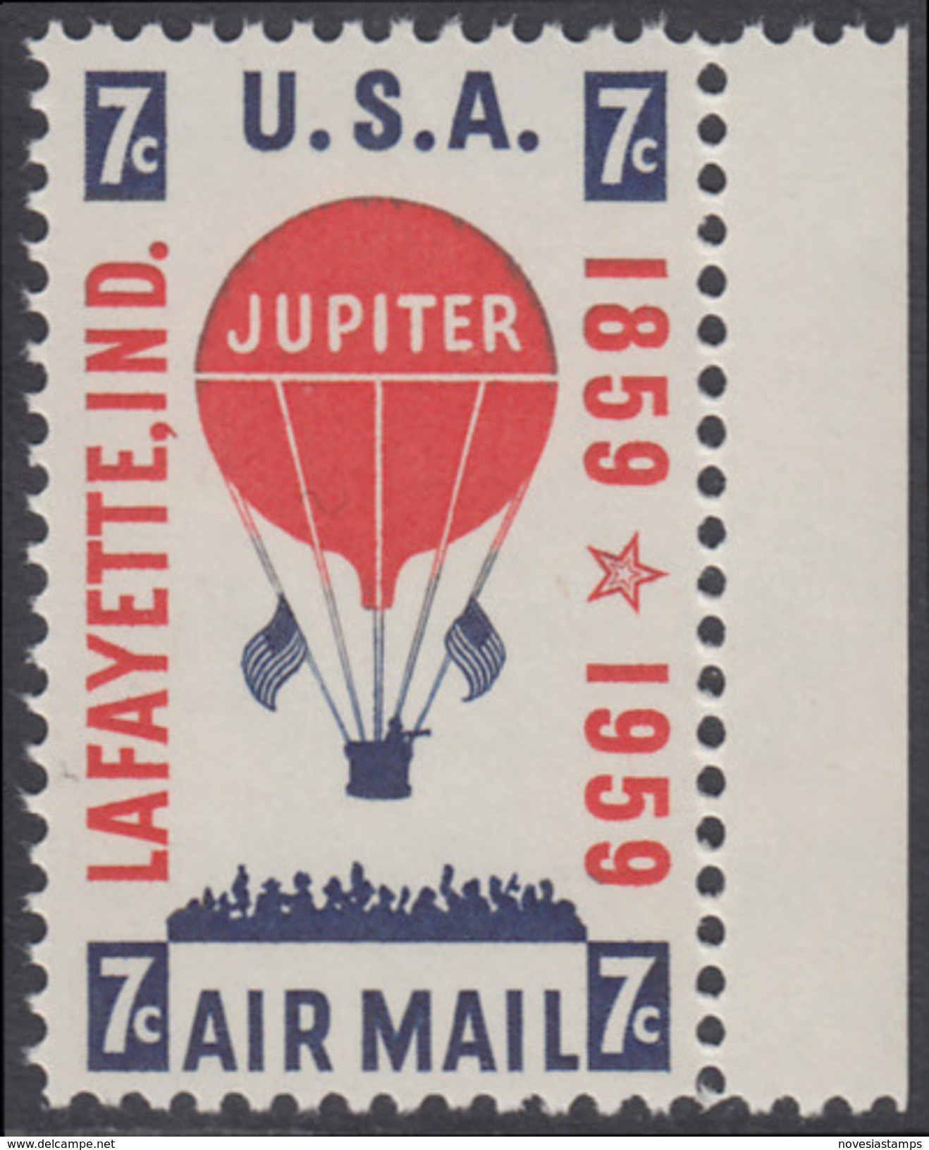 !a! USA Sc# C054 MNH SINGLE W/ Right Margin - Jupiter Balloon - 2b. 1941-1960 Neufs