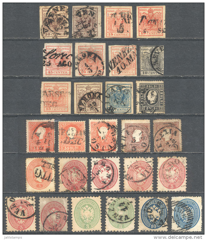 Lot Of Interesting Stamps, All Genuine, Mixed Quality (from Some With Defects To Others Of Fine Quality), Yvert... - Lombardo-Vénétie