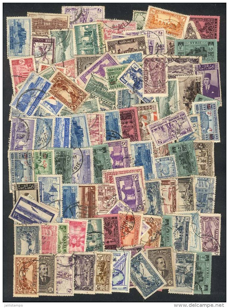 Lot Of Large Number Of Used Stamps On Fragments, Perfect Lot To Look For Rare Postmarks, VF Quality! - Libano