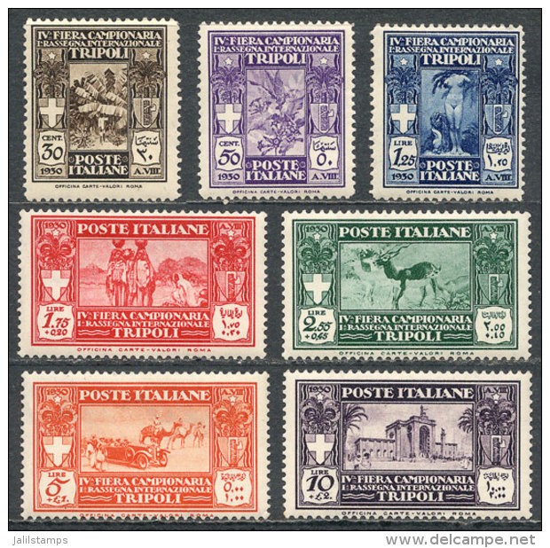 Sc.B23/B29, 1930 Animals, Tobacco, Etc. (Tripoli Fair), Cmpl. Set Of 7 Values, Mint Lightly Hinged, VF Quality! - Libye