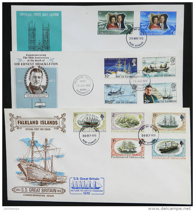 3 Nice FDC Covers Used In 1970s - Falkland