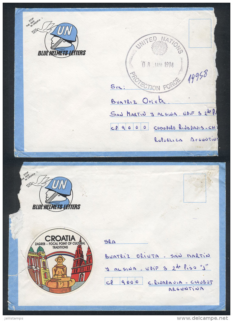 3 Covers Sent Between 1993 And 1994 By An Argentine Soldier Of The UN Protection Force In Croatia, VF Quality! - Altri & Non Classificati