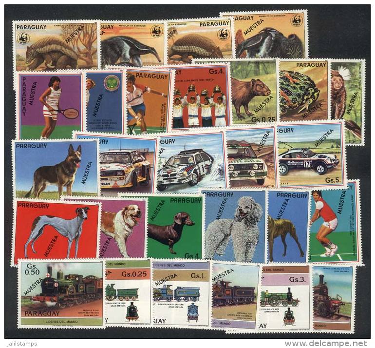 Lot Of Modern And Very Thematic Stamps With MUSTRA Overprint And 10 Used Souvenir Sheets, Excellent General... - Paraguay