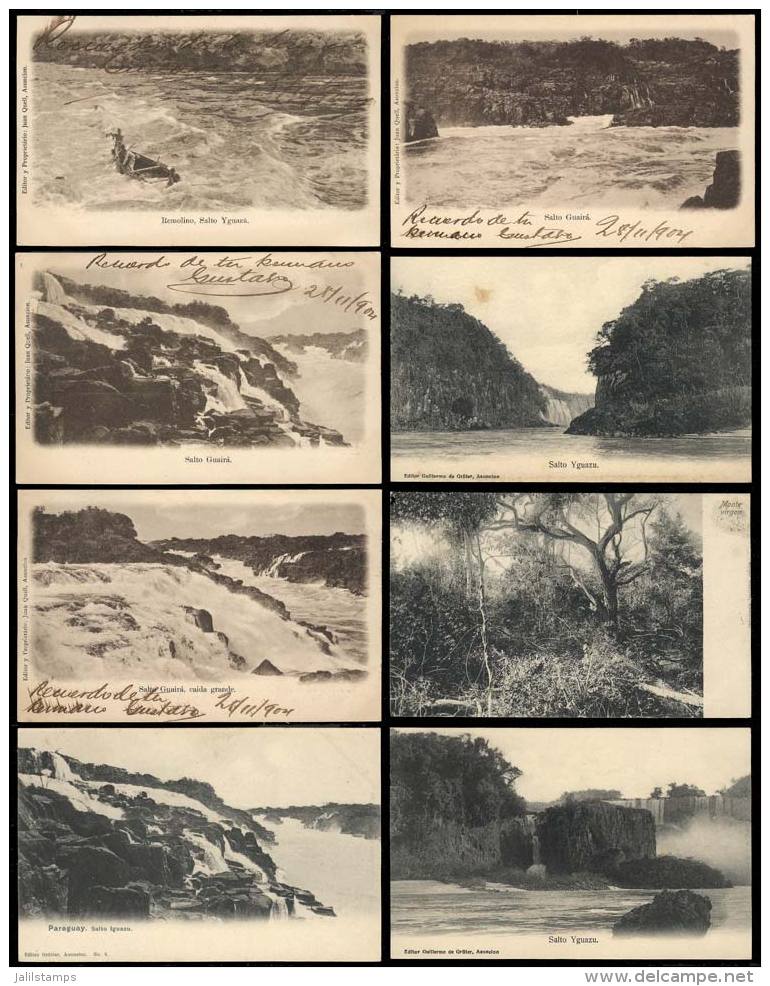 Iguaz&uacute; Waterfalls, 8 Old And Fantastic Postcards, Very Good Views, Excellent Quality! - Paraguay