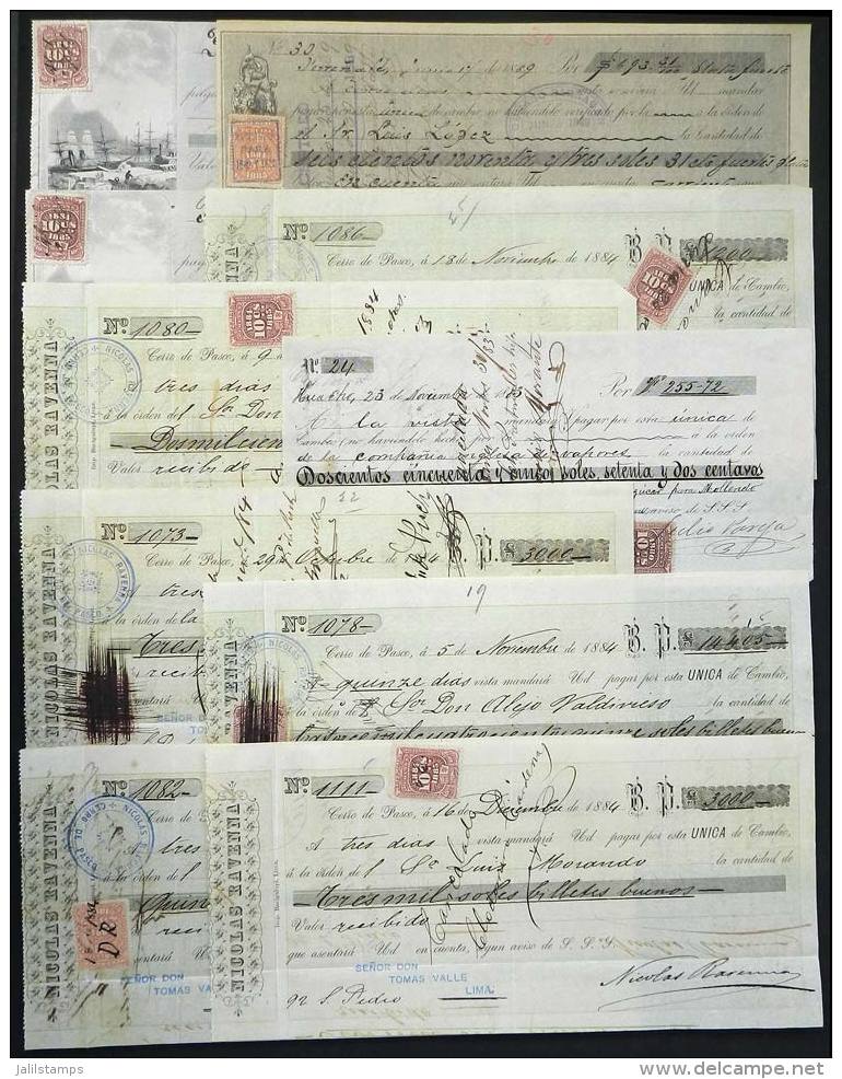29 Documents Of Years 1880/1889 Approximately, All With Interesting Revenue Stamps, General Quality Is VF, Very... - Perù