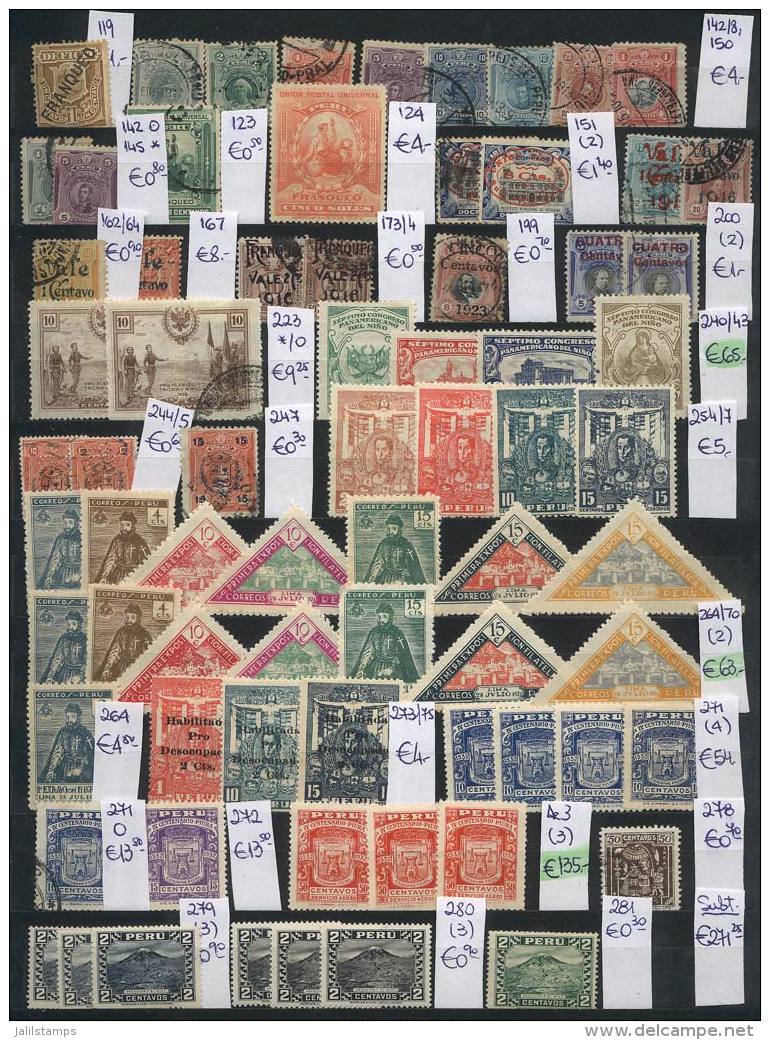 Accumulation Mounted In Stock Pages, It Includes Many Interesting Stamps And Sets, Fine To VF General Quality (some... - Perú