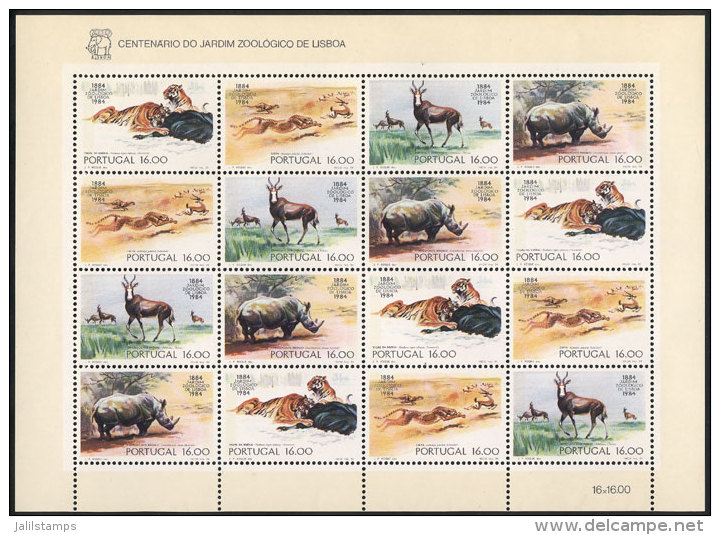 Yvert 1597/99, 1984 Lisboa Zoo, Animals, Minisheet With 4 Sets, MNH, Excellent! - Altri & Non Classificati