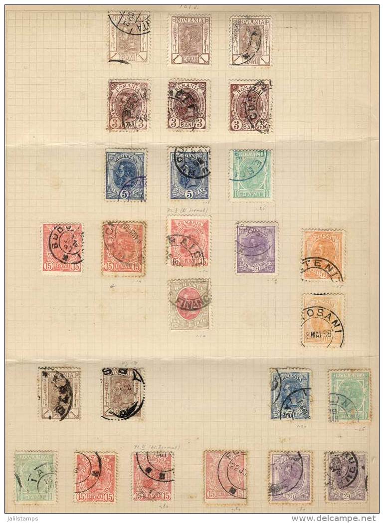 Sc.117 And Following, 1893 To 1900 King Carol I, 7 Album Pages With 171 Used And Mint Stamps, With A Range Of... - Otros & Sin Clasificación