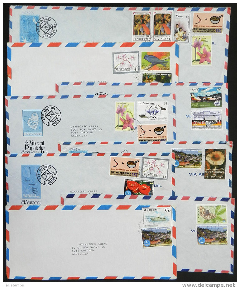 9 Covers Sent To Argentina In 1990s, Unusual Destination! - St.Vincent (1979-...)