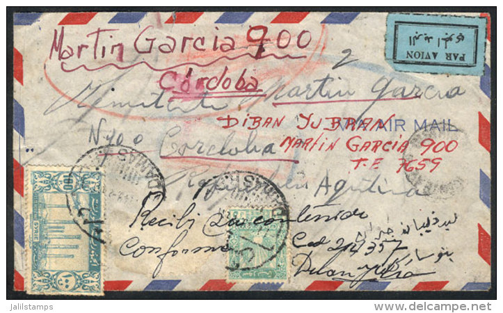 Airmail Cover Sent To C&oacute;rdoba (Argentina) On 1/NO/1949, The Address Was Not Very Neat (difficult To Read),... - Syrie