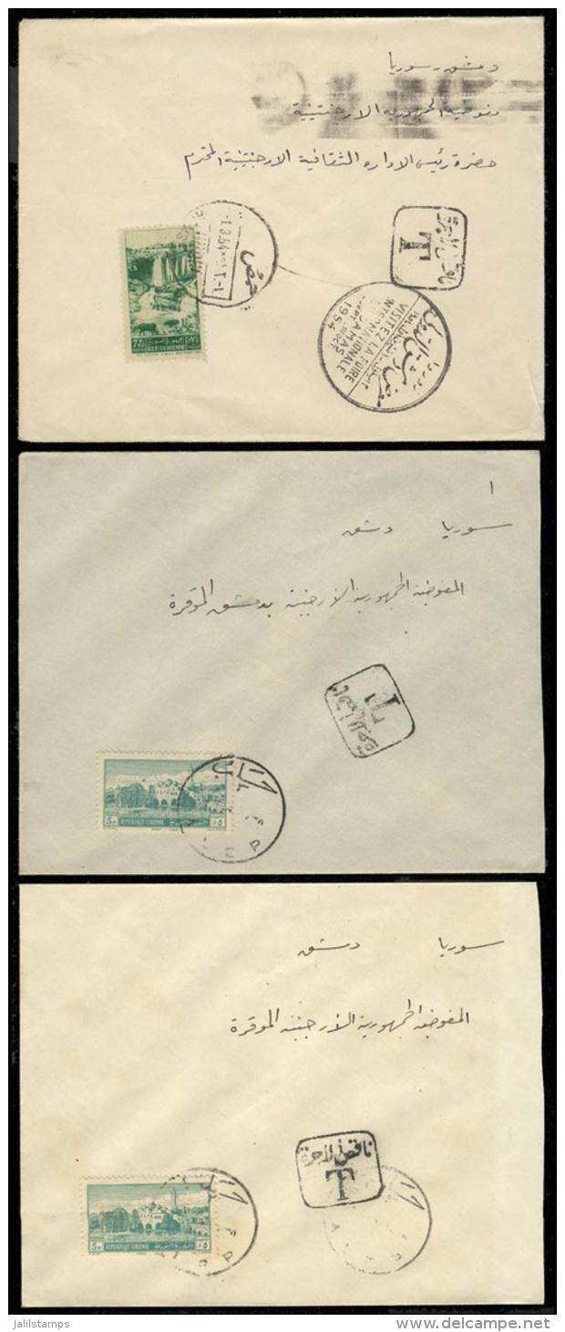 3 Covers With Postage Due Marks, Excellent Quality, Interesting! - Siria