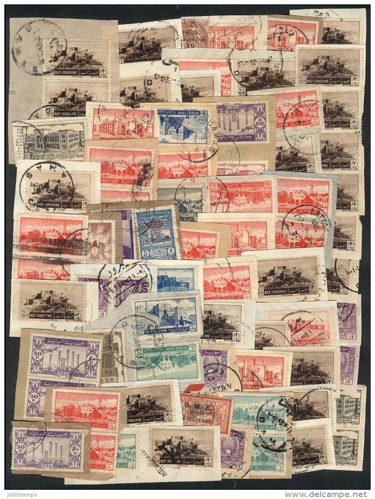 Lot Of Large Number Of Used Stamps On Fragments, Perfect Lot To Look For Rare Postmarks, VF Quality! - Syrie