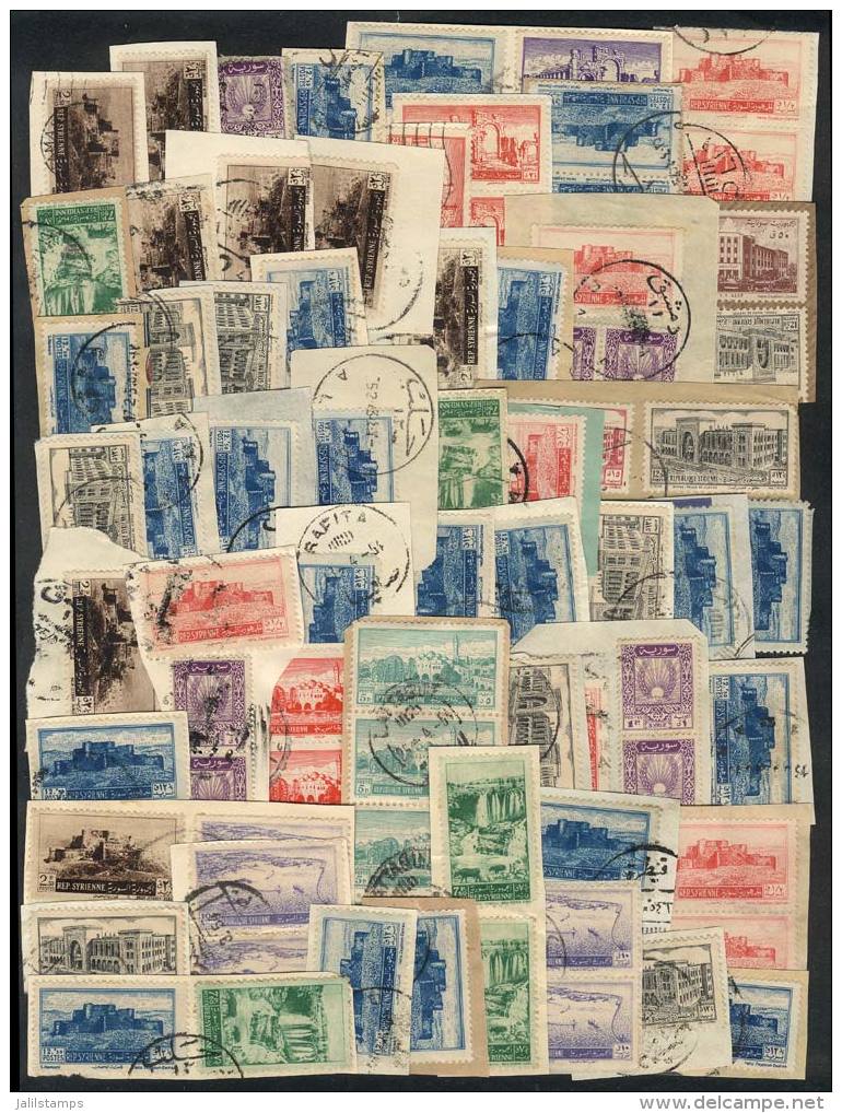 Lot Of Large Number Of Used Stamps On Fragments, Perfect Lot To Look For Rare Postmarks, VF Quality! - Syrie