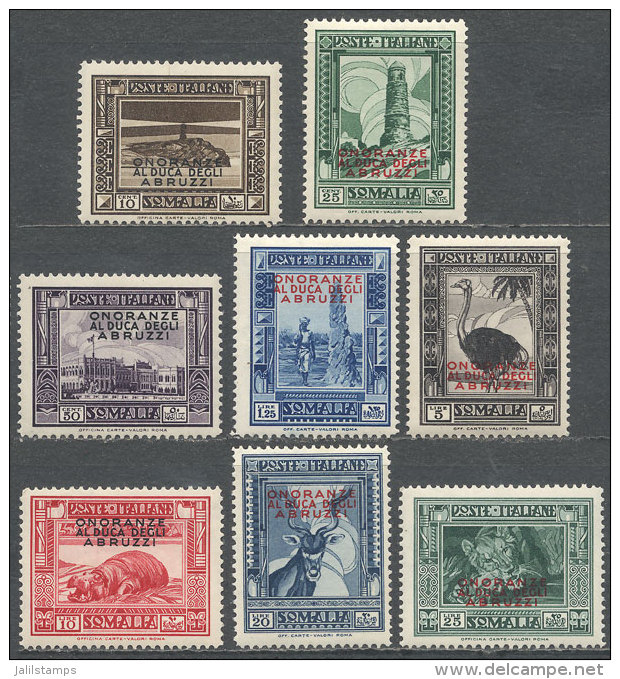 Sc.156/163, 1934 Abruzzi Issue, Cmpl. Set Of 8 Values, Mint Lightly Hinged, VF Quality! - Terra Di Somalia