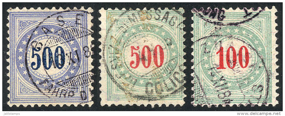 3 Old Postage Due Stamps Of High Face Value, Minor Defects, High Catalog Value, Good Opportunity! - Other & Unclassified