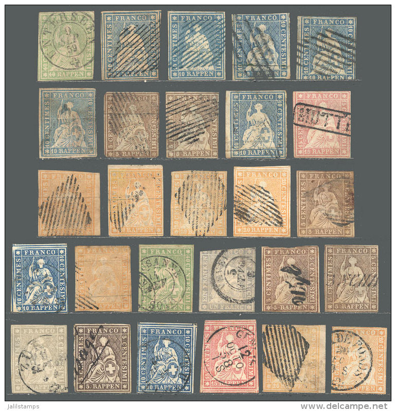 Lot Of Used Stamps Issued Between 1854 And 1862, Varied Printings, Also Some Nice Cancels. Mixed Quality, There Are... - Altri & Non Classificati