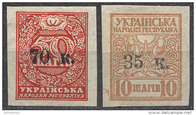 Sc.49/50, 1919 Complete Set Of 2 Overprinted Values, Excellent Quality! - Ukraine