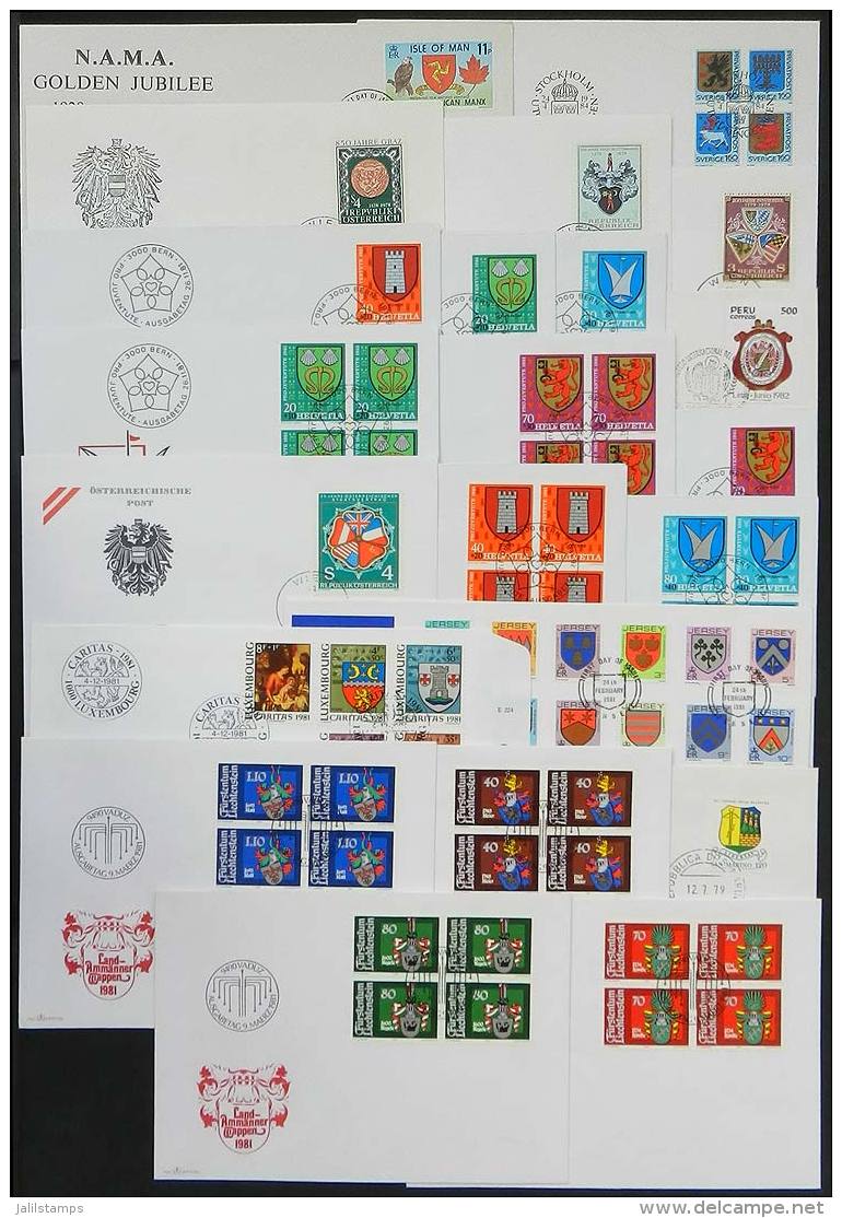 TOPIC COATS OF ARMS: 22 FDCs Of Various Countries, Excellent Quality! - Altri & Non Classificati