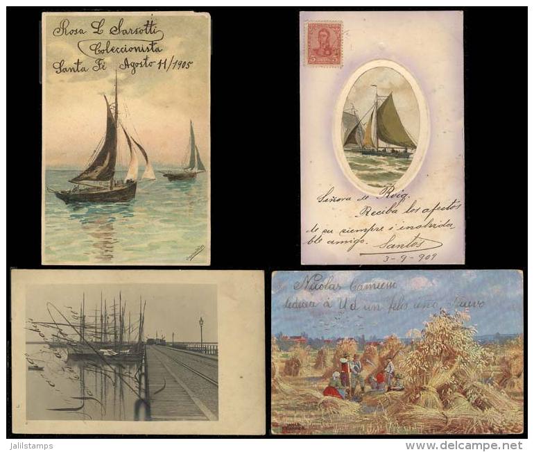 17 Old PCs With Views Of Ships, Landscapes, Paintings Etc. Very Nice, General Quality Is Fine To Very Fine! - Non Classés