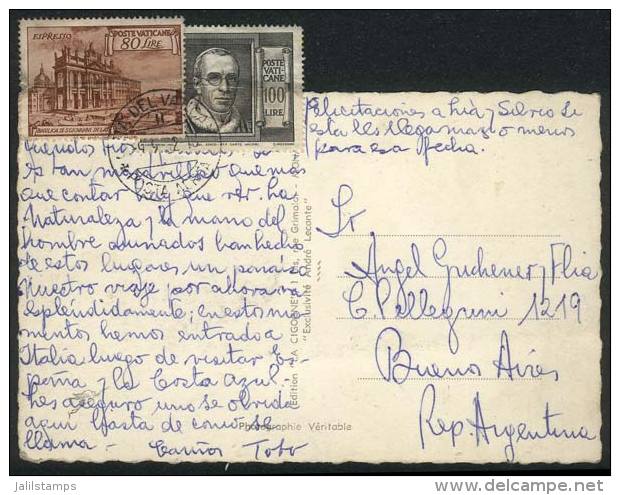 Postcard Sent To Argentina With Good Postage Of 180L., VF And Rare! - Autres & Non Classés