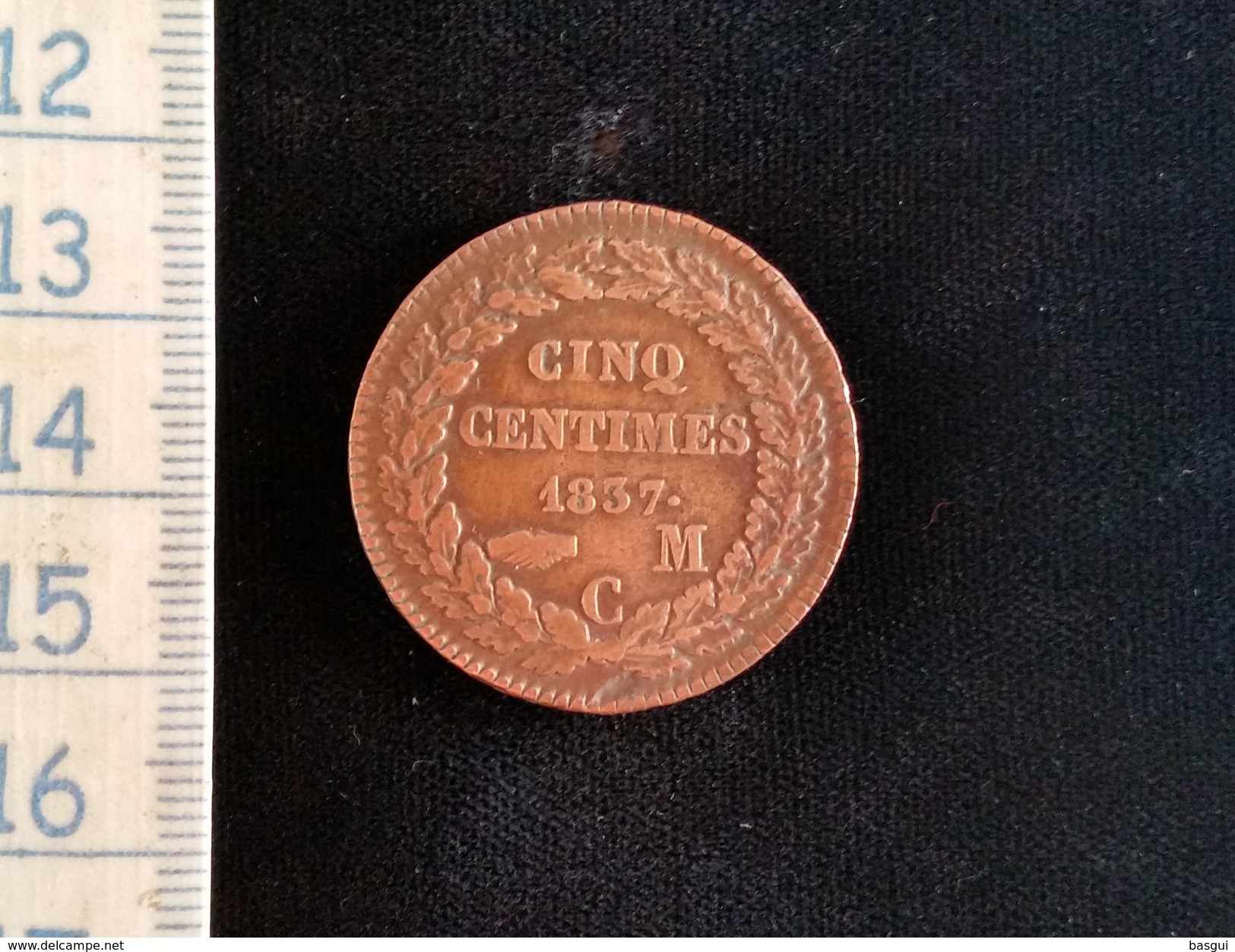 Monnaie Honoré V De Monaco,  5 Centimes 1837 C - 1819-1922 Onorato V, Carlo III, Alberto I