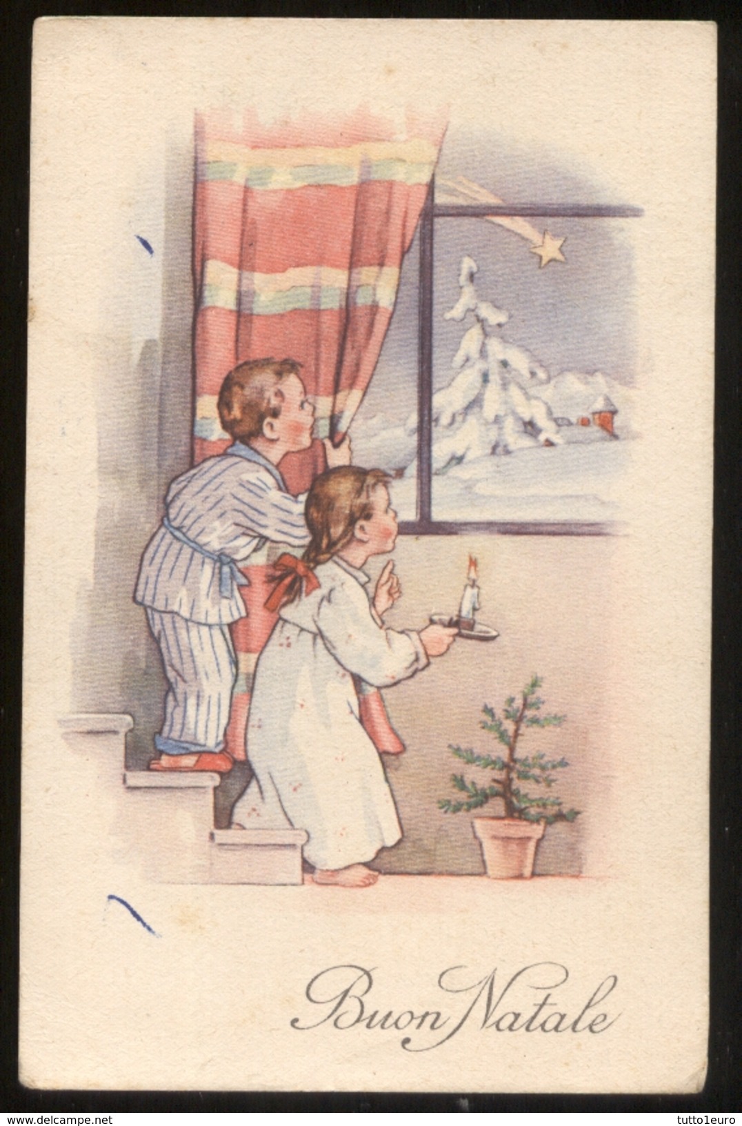 BUON NATALE - CHILDREN - BAMBINI - ENFANTS - KINDER - VIAGGIATA   ANNI 40  (10) - Altri & Non Classificati