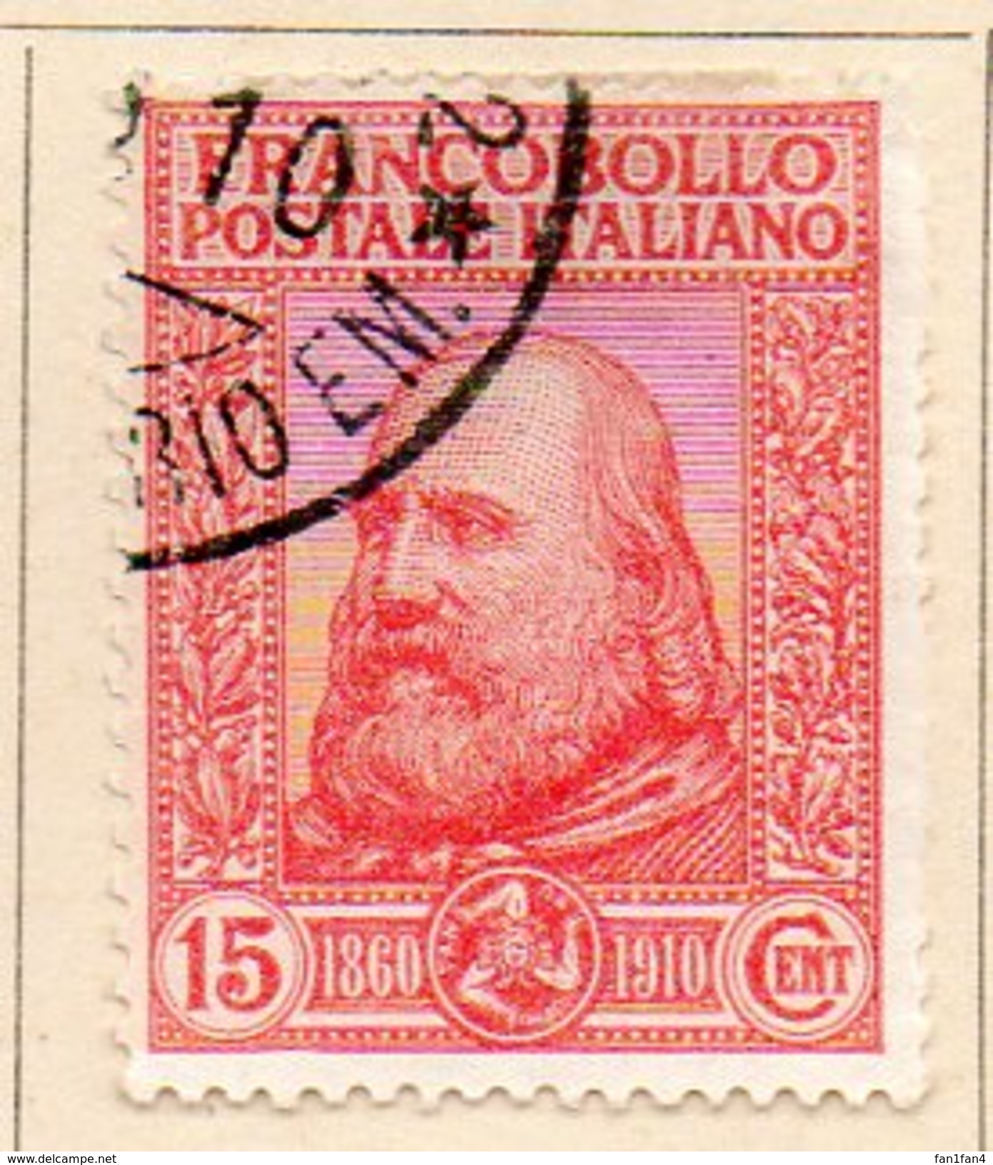 ITALIE (Royaume) - 1910 - N° 85 - 15 (+5) C. Rouge-carmin - (Effigie De Garibaldi) - Used