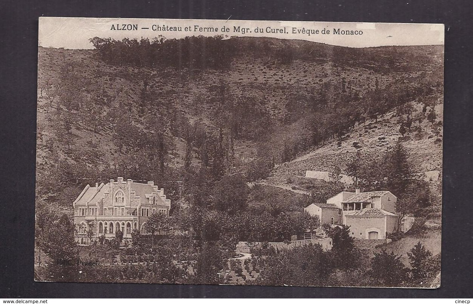 CPA 30 - ALZON - Château Et Ferme De Mgr. Du Curel - Evêque De Monaco - TB PLAN Des 2 Habitations - Autres & Non Classés