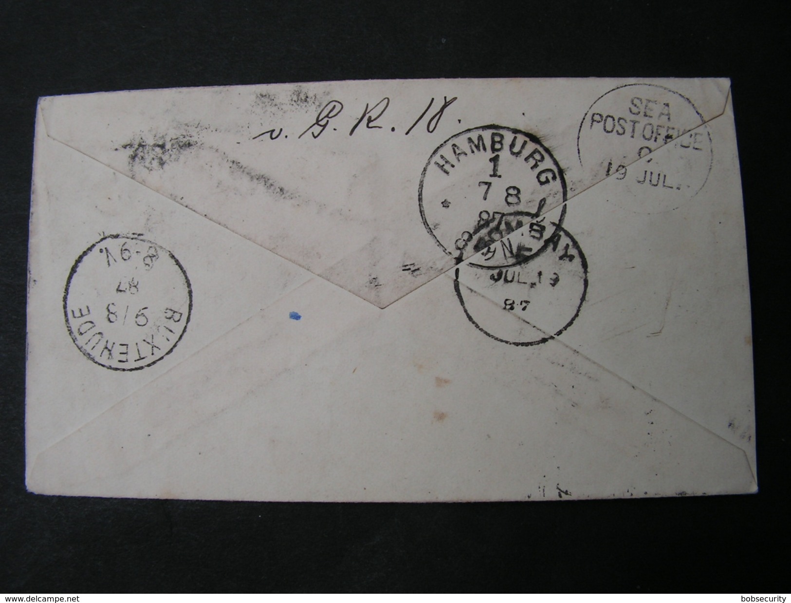 India Cv. über Aden Nach Buxtehude  Nice Sea Post Office C   Cancel 1887 - Briefe